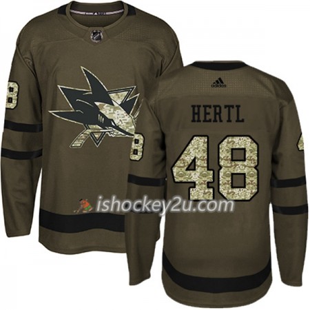Mænd NHL San Jose Sharks Trøje Tomas Hertl 48 Adidas 2017-2018 Camo Grøn Authentic